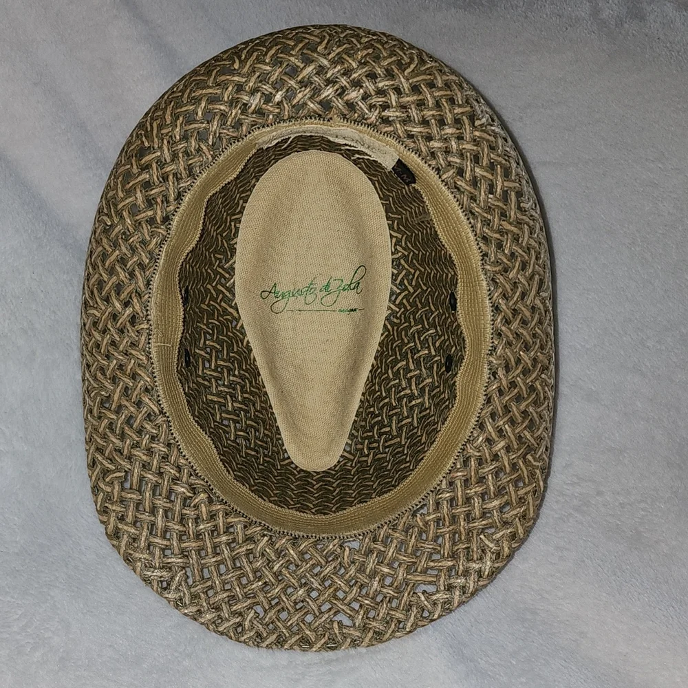 AUGUSTO DI ZOLA- Straw Hat/Fedora,Tan-EUC! - Picture 6 of 15